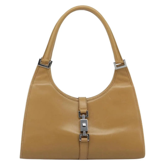 Gucci Piston Jackie O Hobo Leather, Beige, Leather, Handbag