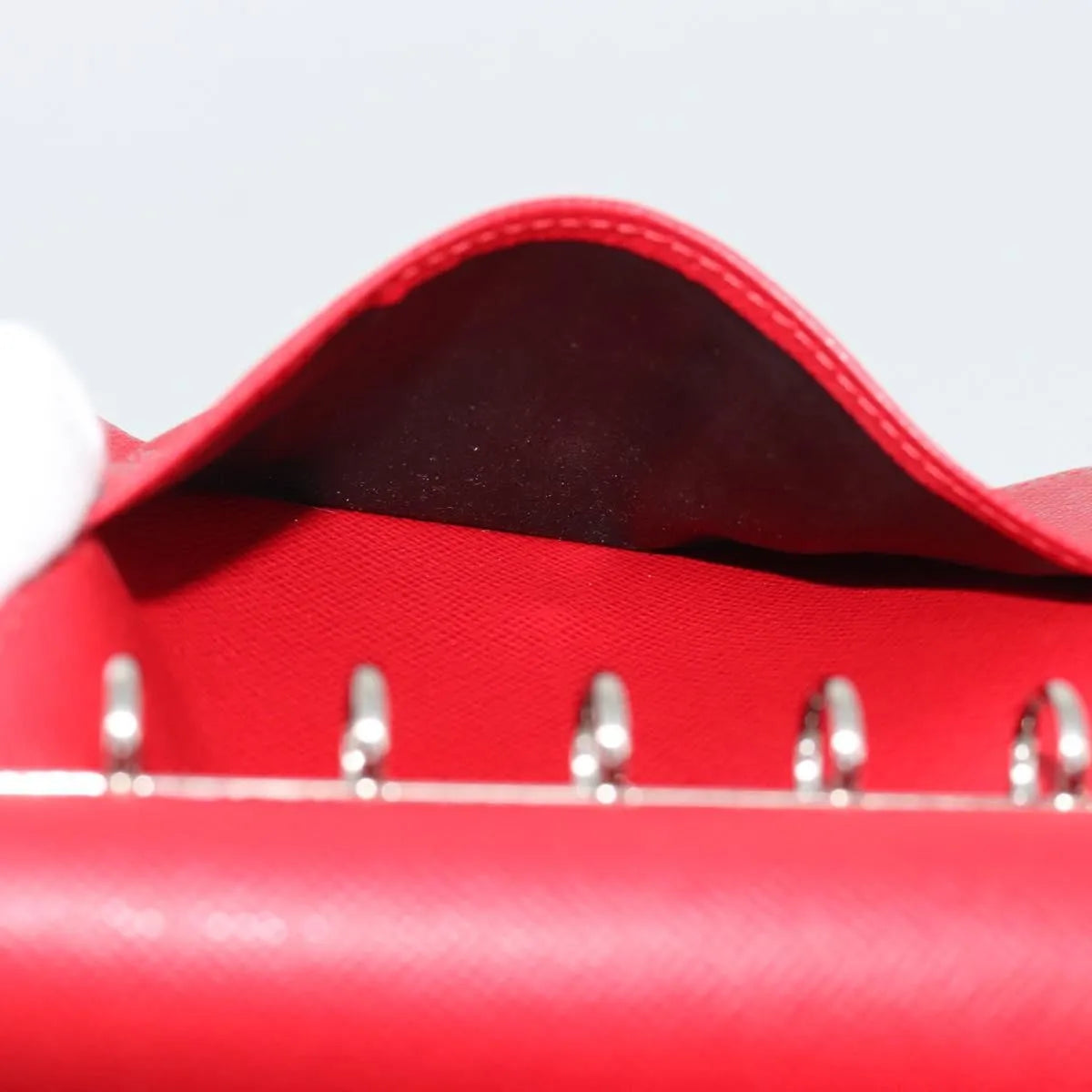 Louis Vuitton Agenda Cover Damier, Red, Leather, Clutch