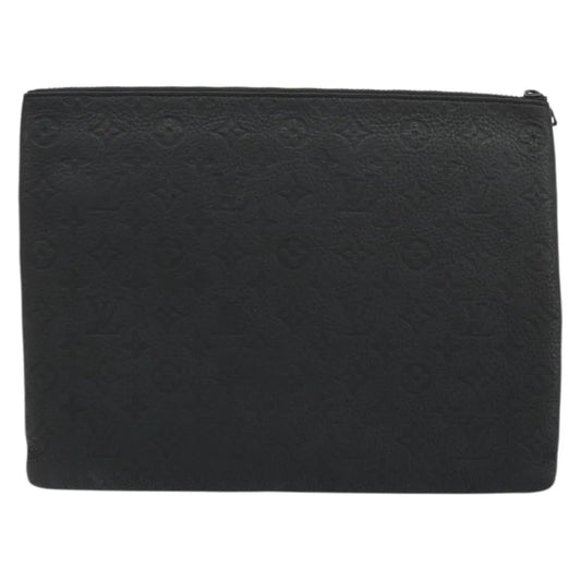 Louis Vuitton LV Friends A4 Printed Monogram Taurillon Leather, Black, Canvas, Clutch