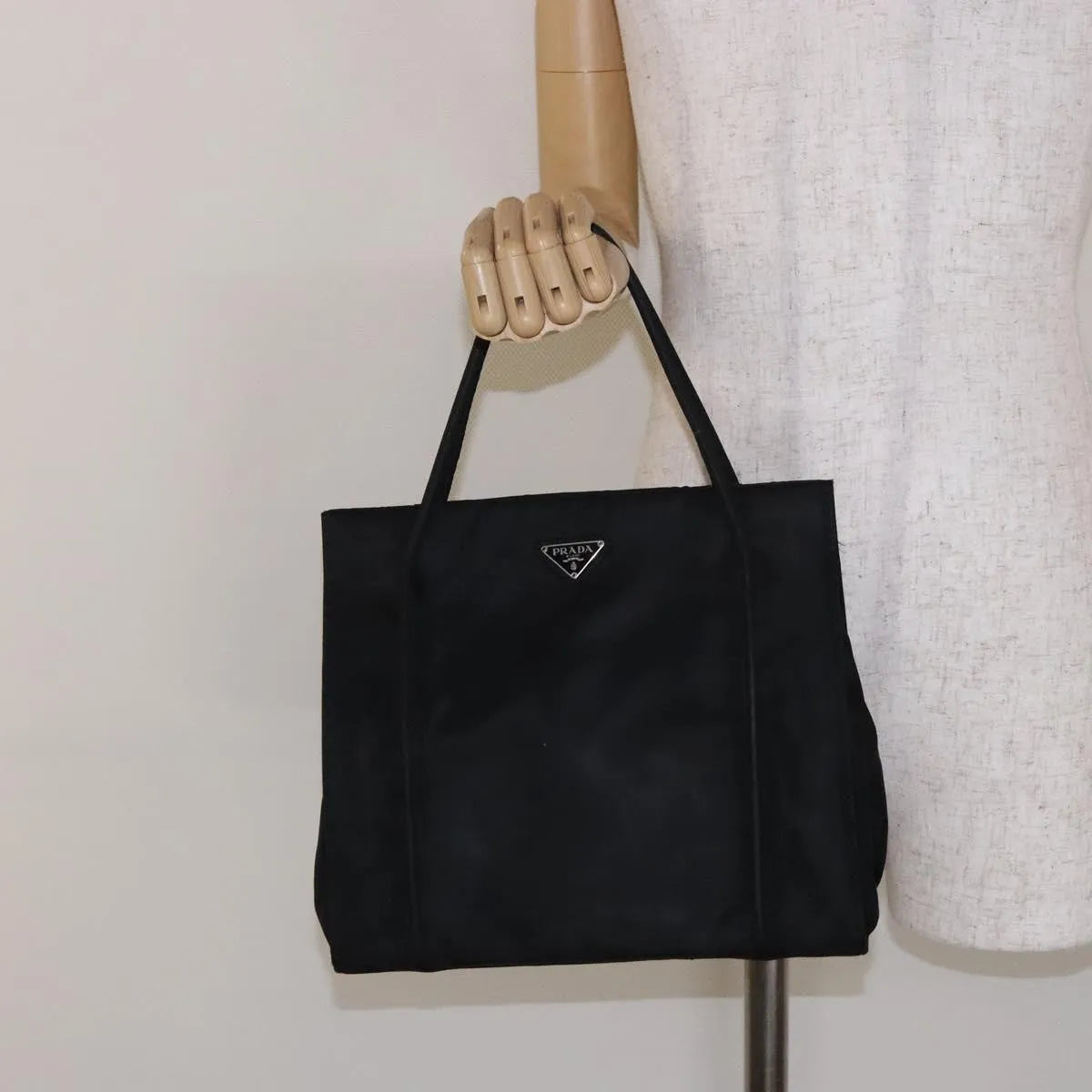Prada cabas tessuto nylon, Black, Nylon, Handbag