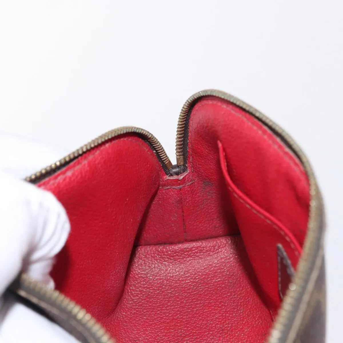 Louis Vuitton Cosmetic Damier, Brown, Canvas, Clutch