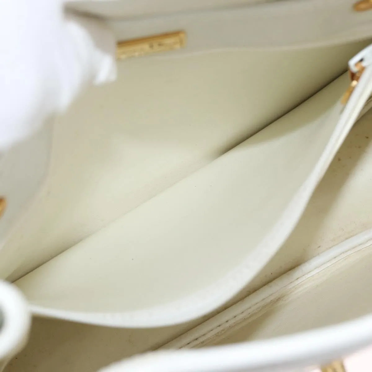 Christian Dior Vintage Leather, White_gold, Leather, Shoulder Bag