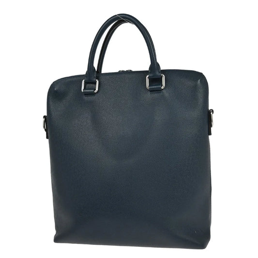 Louis Vuitton Grigori Tote Taiga Leather, Blue, Leather, Tote Bag