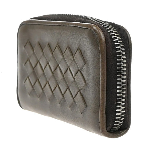 Bottega Veneta Zip Coin Purse Intrecciato Nappa, Brown, Leather, Wallet