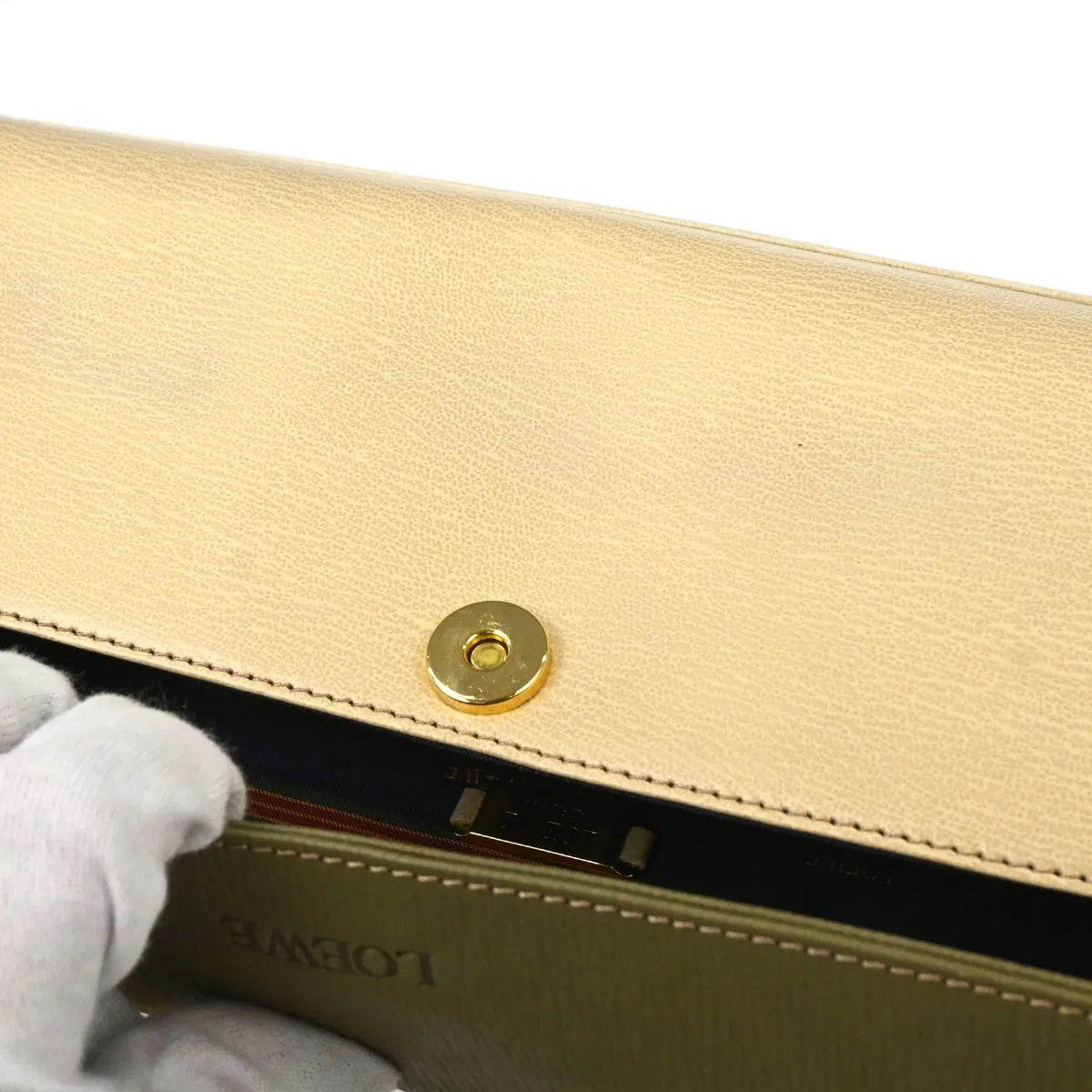 Loewe Vintage Velazquez Top Handle Leather, Beige, Leather, Handbag