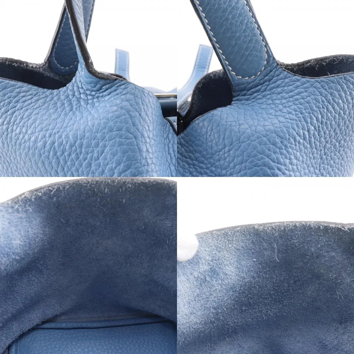 Hermes Picotin Lock Clemence, Blue, Leather, Handbag