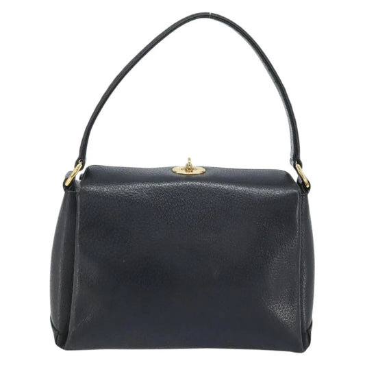 Gucci Vintage Convertible Bamboo Box Leather, Black, Leather, Handbag