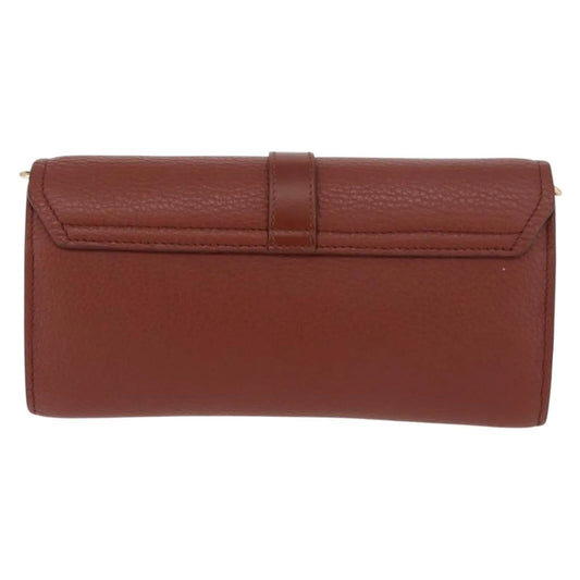 Chloe Aby Chain Leather, Brown, Leather, Shoulder Bag