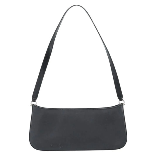 Salvatore Ferragamo Gancini Leather, Black, Leather, Shoulder Bag