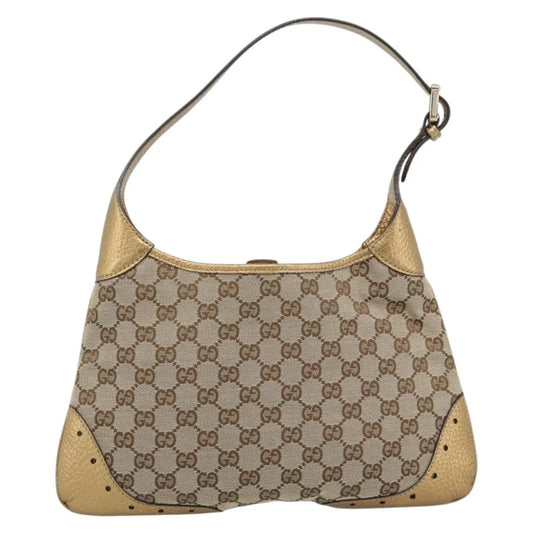 Gucci Vintage Jackie O Chain Hobo GG Canvas, Beige, Canvas, Handbag