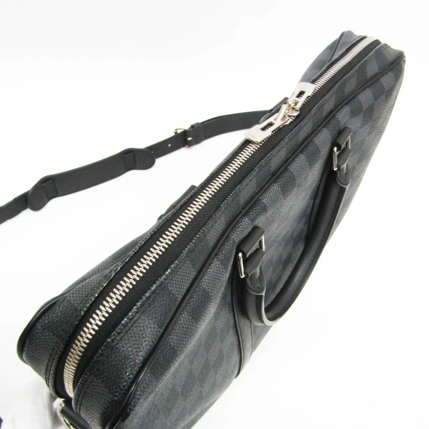 Louis Vuitton Porte-Documents Voyage Damier, Black, Canvas, Briefcase