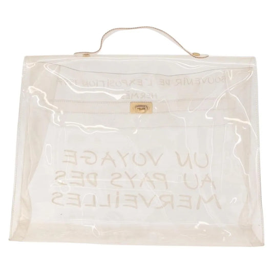 Hermes Kelly Vinyl, Clear, Plastic, Handbag
