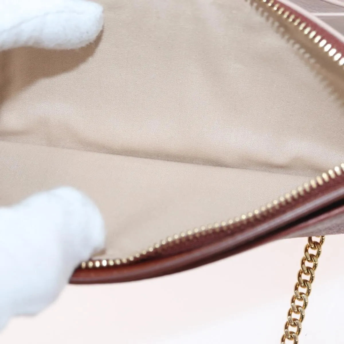Chloe Aby Chain Leather, Brown, Leather, Shoulder Bag