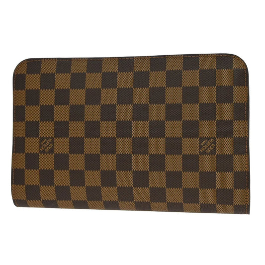 Louis Vuitton Pochette Saint Louis Damier, Brown, Canvas, Clutch