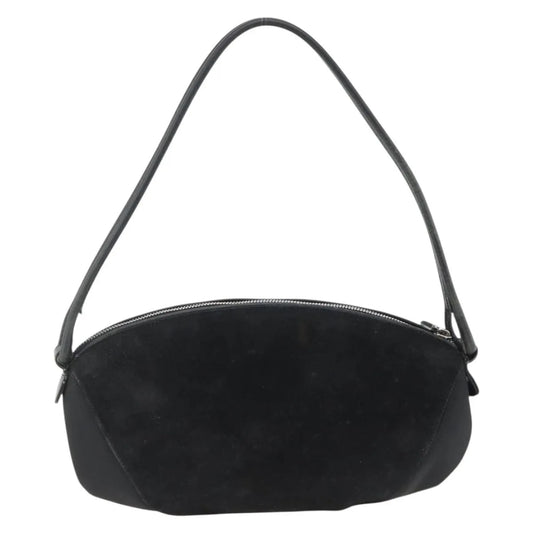 Salvatore Ferragamo Gancini Suede, Black, Suede, Shoulder Bag