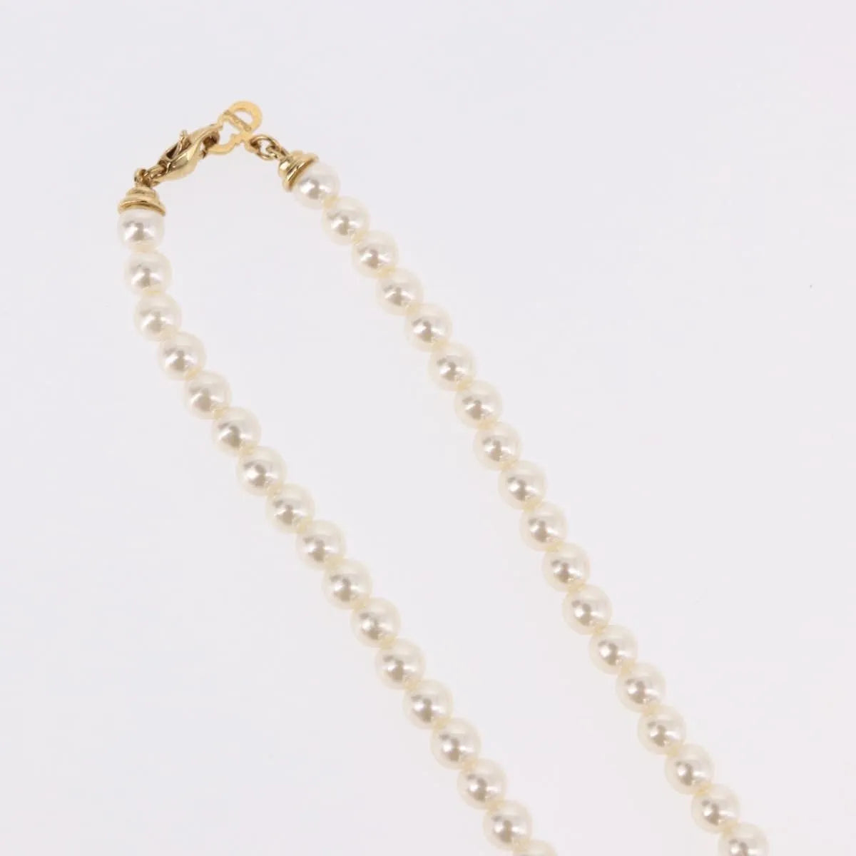Christian Dior CD Bee Star Pearl Pendant Metal with Faux Pearl, White, Pearl, Necklace