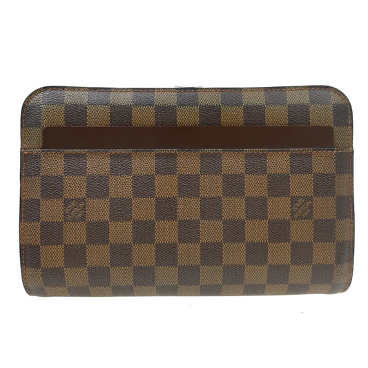 Louis Vuitton Pochette Saint Louis Damier, Brown, Canvas, Clutch