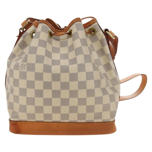 Louis Vuitton Noe Damier, White, Canvas, Shoulder Bag