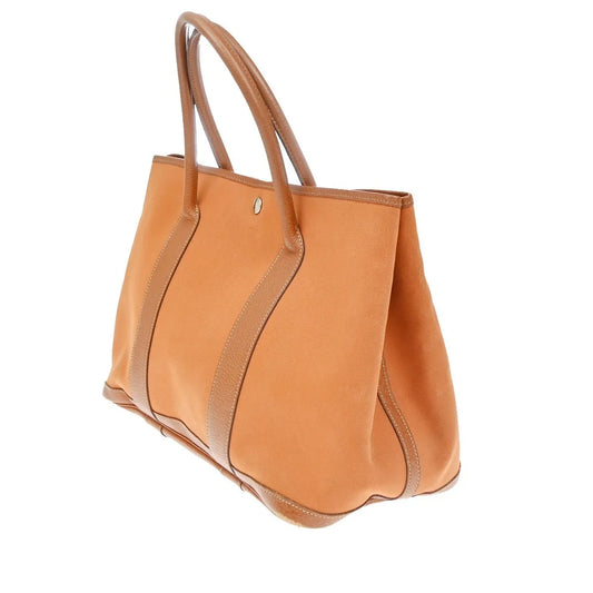 Hermes Garden Party Toile and Leather, Orange, Canvas, Handbag