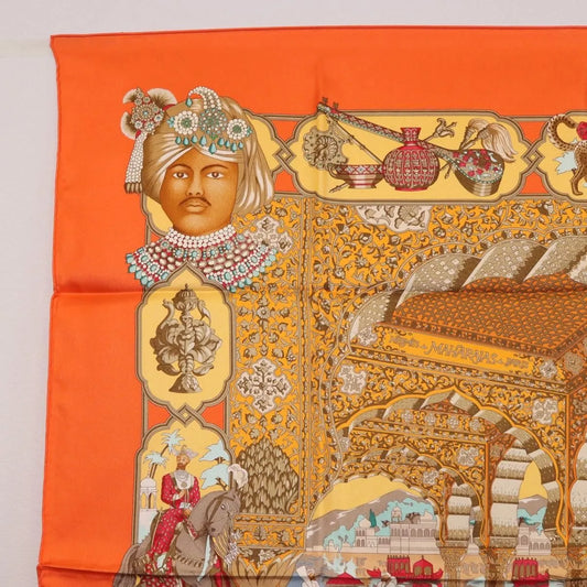 Hermes Carré 90 Silk multicolor, Orange, Silk, Scarf
