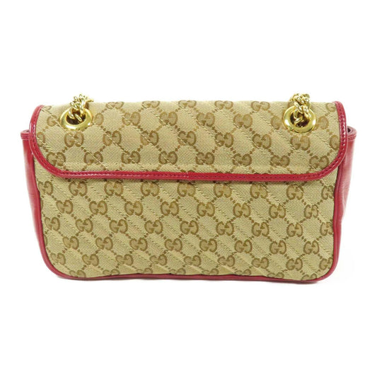 Gucci GG marmont Canvas, Beige, Canvas, Shoulder Bag