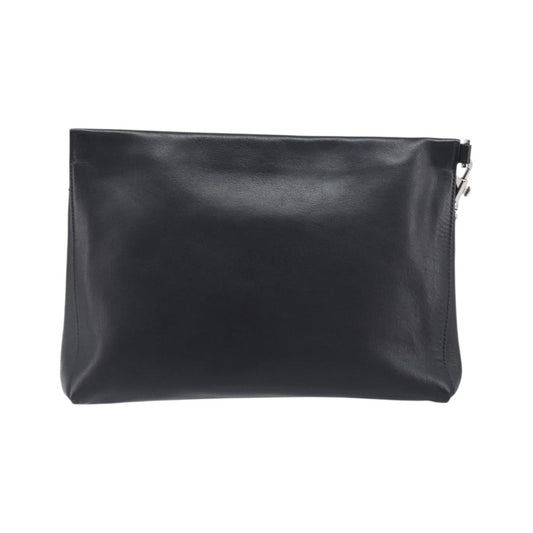 Versace Logo Medusa Wristlet Leather, Black, Leather, Clutch