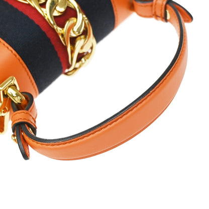 Gucci Sylvie Leather, Orange, Leather, Handbag