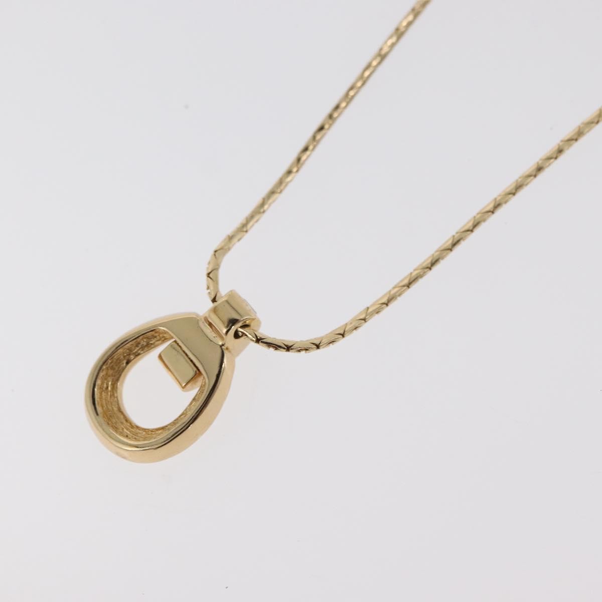 Christian Dior Logo Pendant Metal, Gold, Metal, Necklace