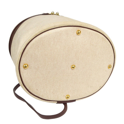 Hermes Acapulco Vanity Toile with Leather, Beige, Canvas, Handbag