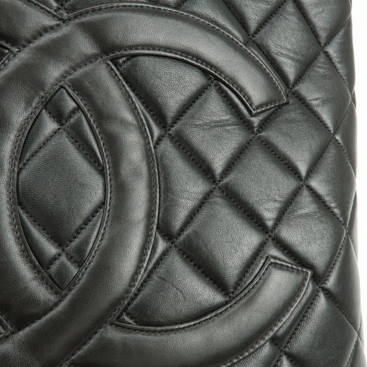 Chanel Medallion Quilted Caviar, Black, Calfskin, Tote Bag