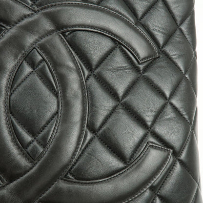 Chanel Medallion Quilted Caviar, Black, Calfskin, Tote Bag