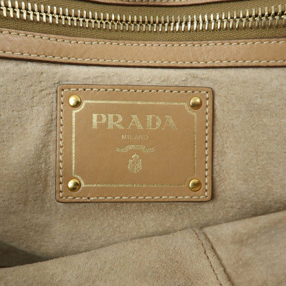 Prada Convertible Shopper Soft Calf, Brown, Leather, Tote Bag