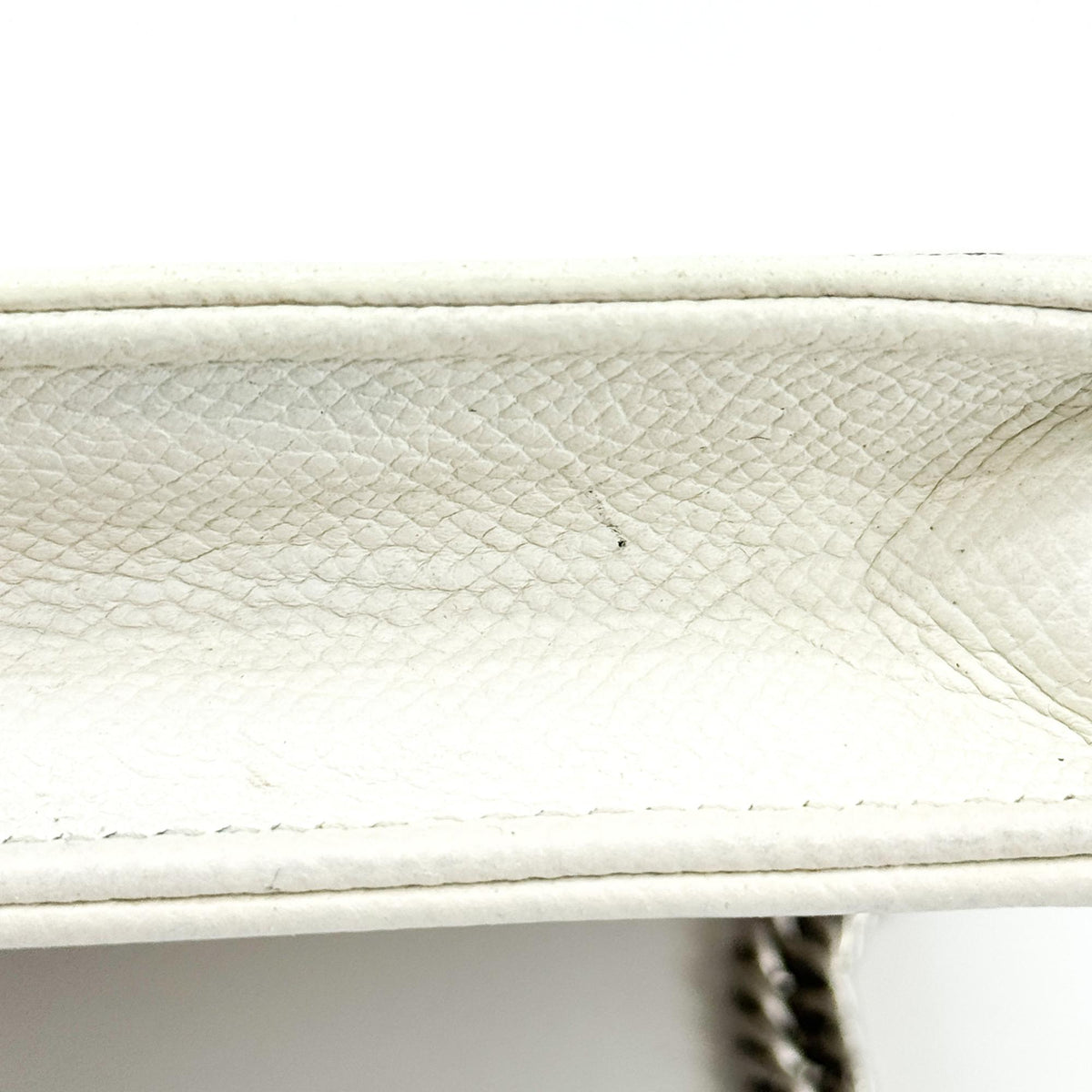 Balenciaga BB Graffiti Chain Leather, White, Leather, Crossbody Bag