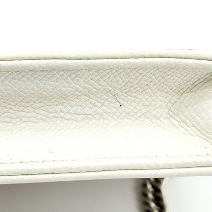 Balenciaga BB Graffiti Chain Leather, White, Leather, Crossbody Bag