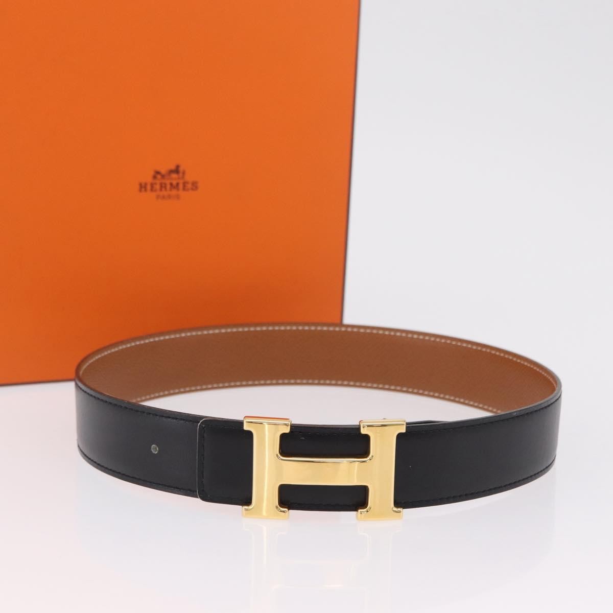 Hermes Constance Reversible Belt Leather, Black, Leather, Belt