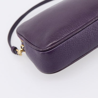 Miu Miu Double Zip Pochette Leather, Purple, Leather, Clutch