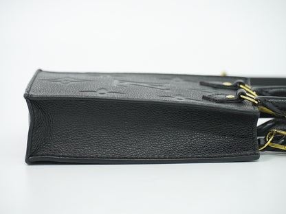 Louis Vuitton Petit Sac Plat Monogram Empreinte Giant, Black, Leather, Handbag