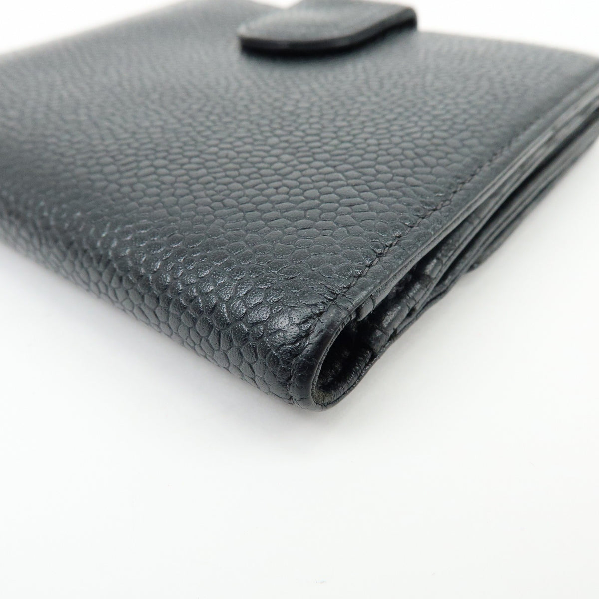 Chanel Vintage Timeless Bifold Caviar, Black, Leather, Wallet