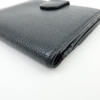 Chanel Vintage Timeless Bifold Caviar, Black, Leather, Wallet