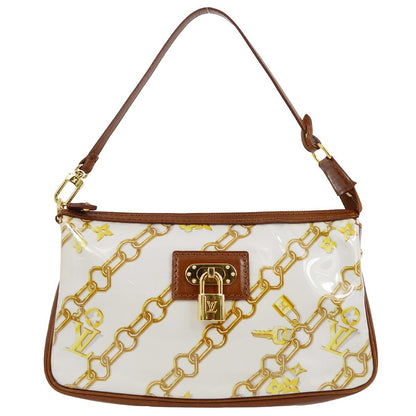 Louis Vuitton Charms Pochette PVC Over Printed Silk, Brown, Leather, Clutch