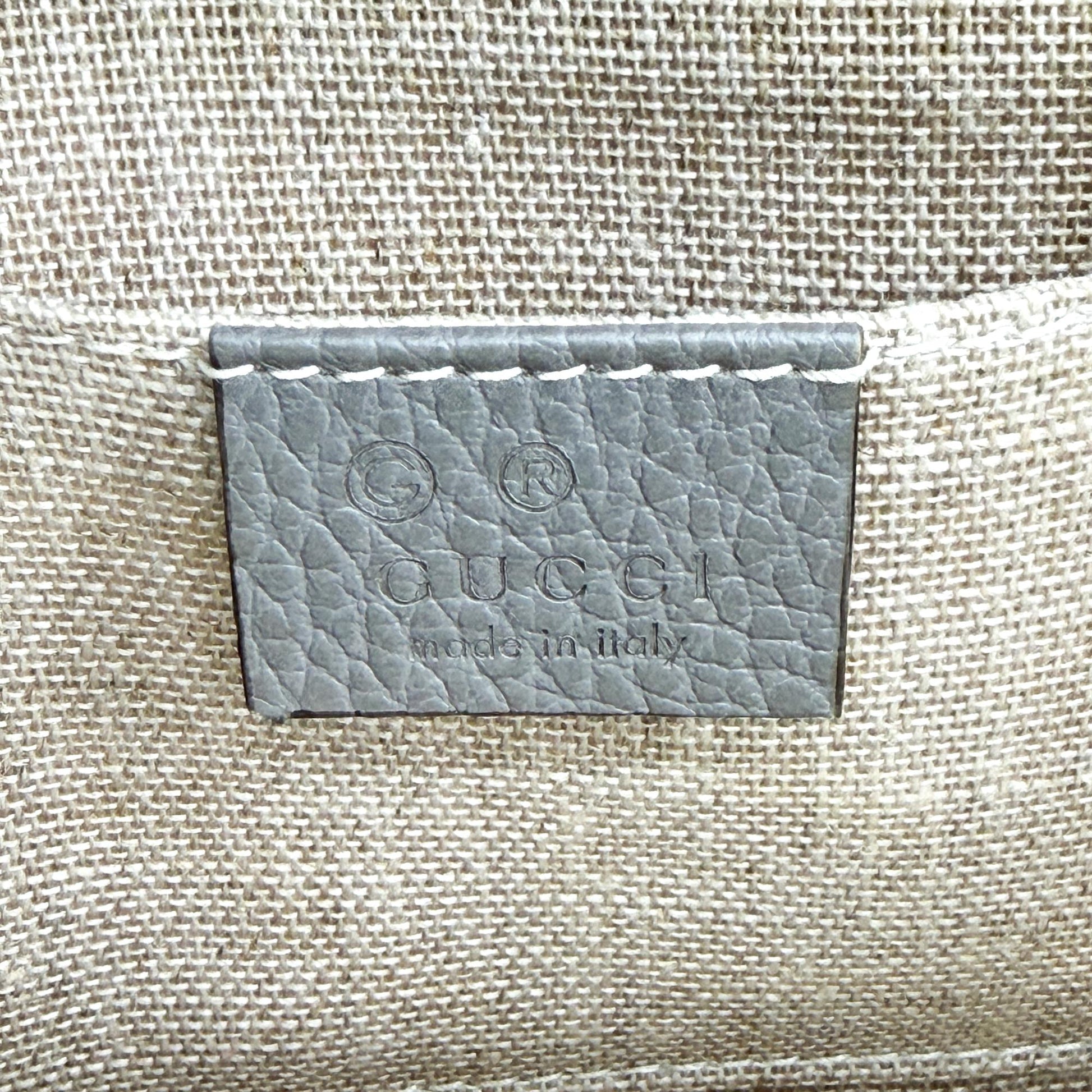 Gucci Interlocking Leather, Gold, Leather, Shoulder Bag