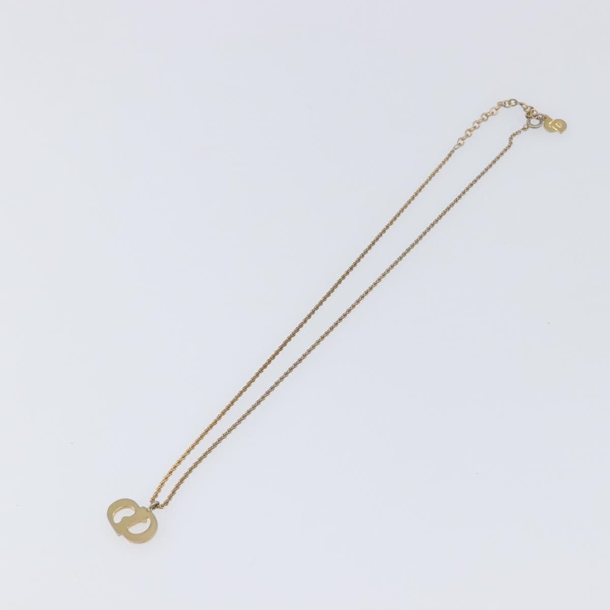 Christian Dior Vintage CD Pendant Metal, Gold, Metal, Necklace