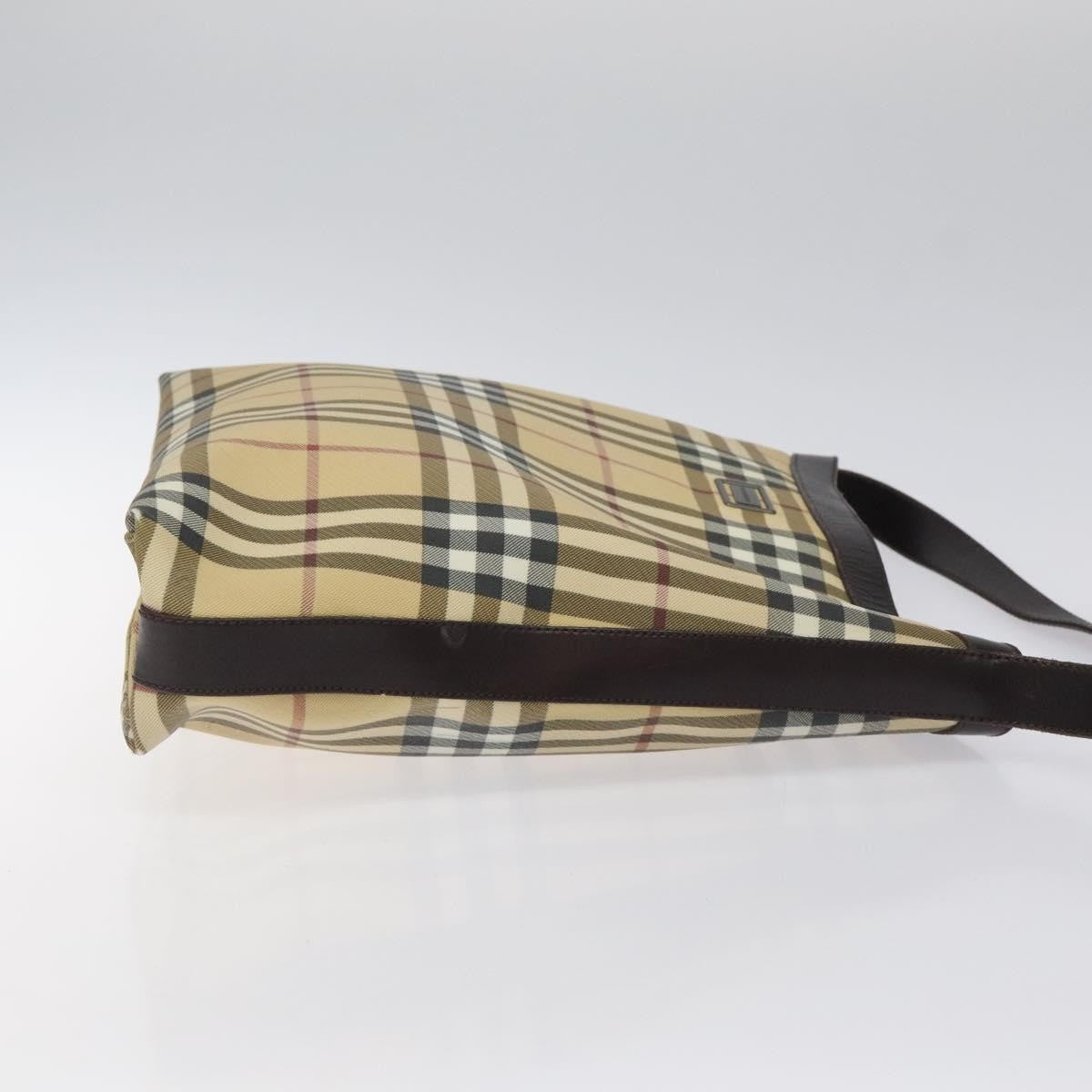 Burberry Nova check Canvas and Leather, Beige, Canvas, Shoulder Bag