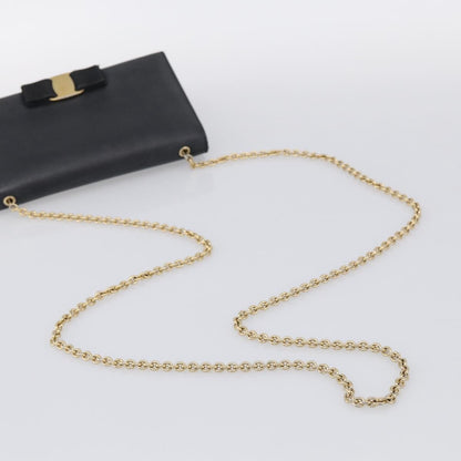 Salvatore Ferragamo Vala Chain Leather, Black, Leather, Shoulder Bag