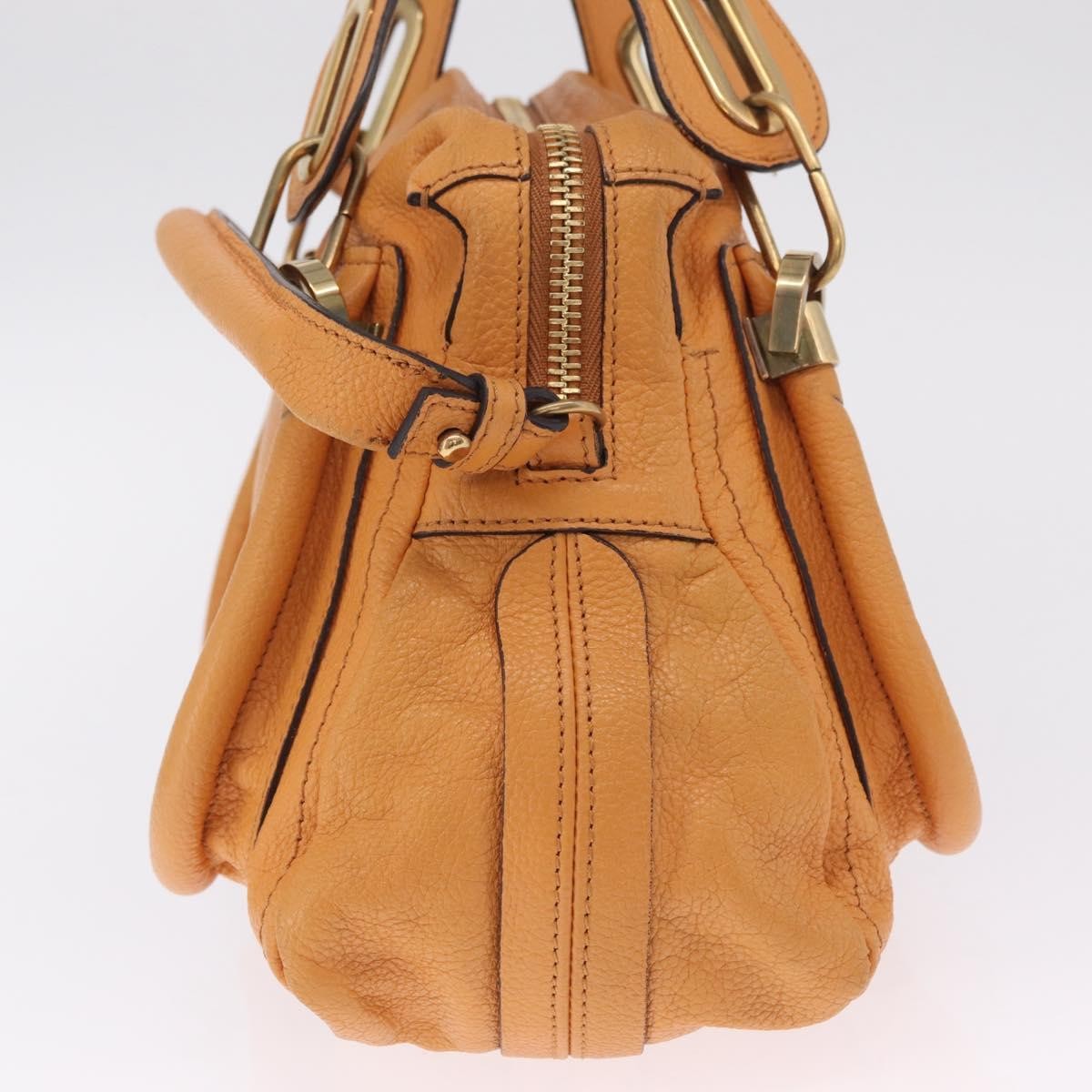Chloe Paraty Top Handle Leather, Orange, Leather, Handbag