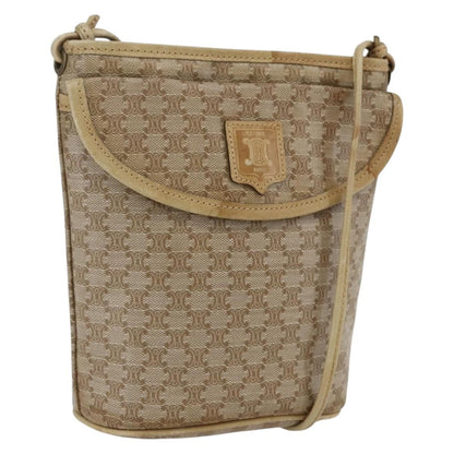 Celine Vintage Macadam Canvas, Beige, Canvas, Shoulder Bag