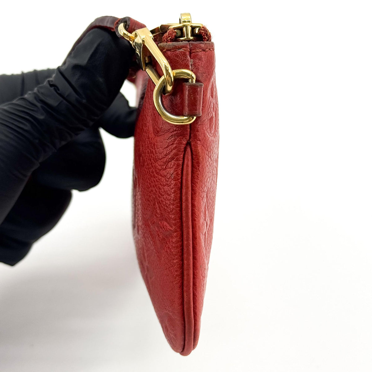 Louis Vuitton Multi Pochette Accessoires Pouch Monogram Empreinte Giant, Red, Leather, Clutch