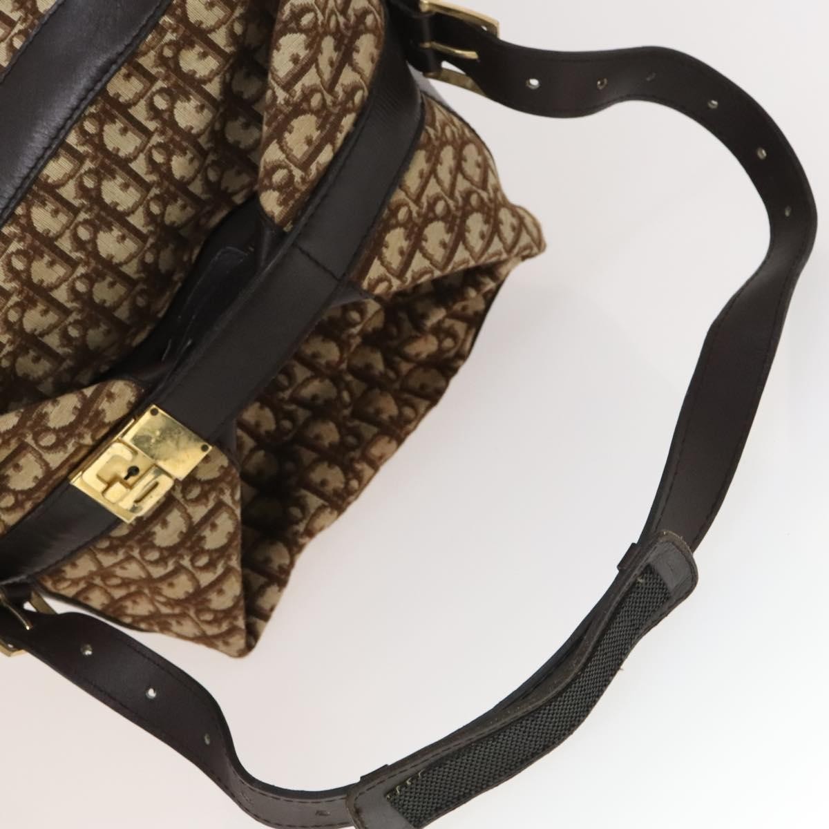 Christian Dior Vintage Trotter Street Chic Pocket Hobo Diorissimo Canvas, Brown, Canvas, Shoulder Bag