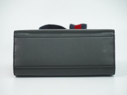 Gucci Nymphaea Top Handle Leather, Black, Leather, Handbag