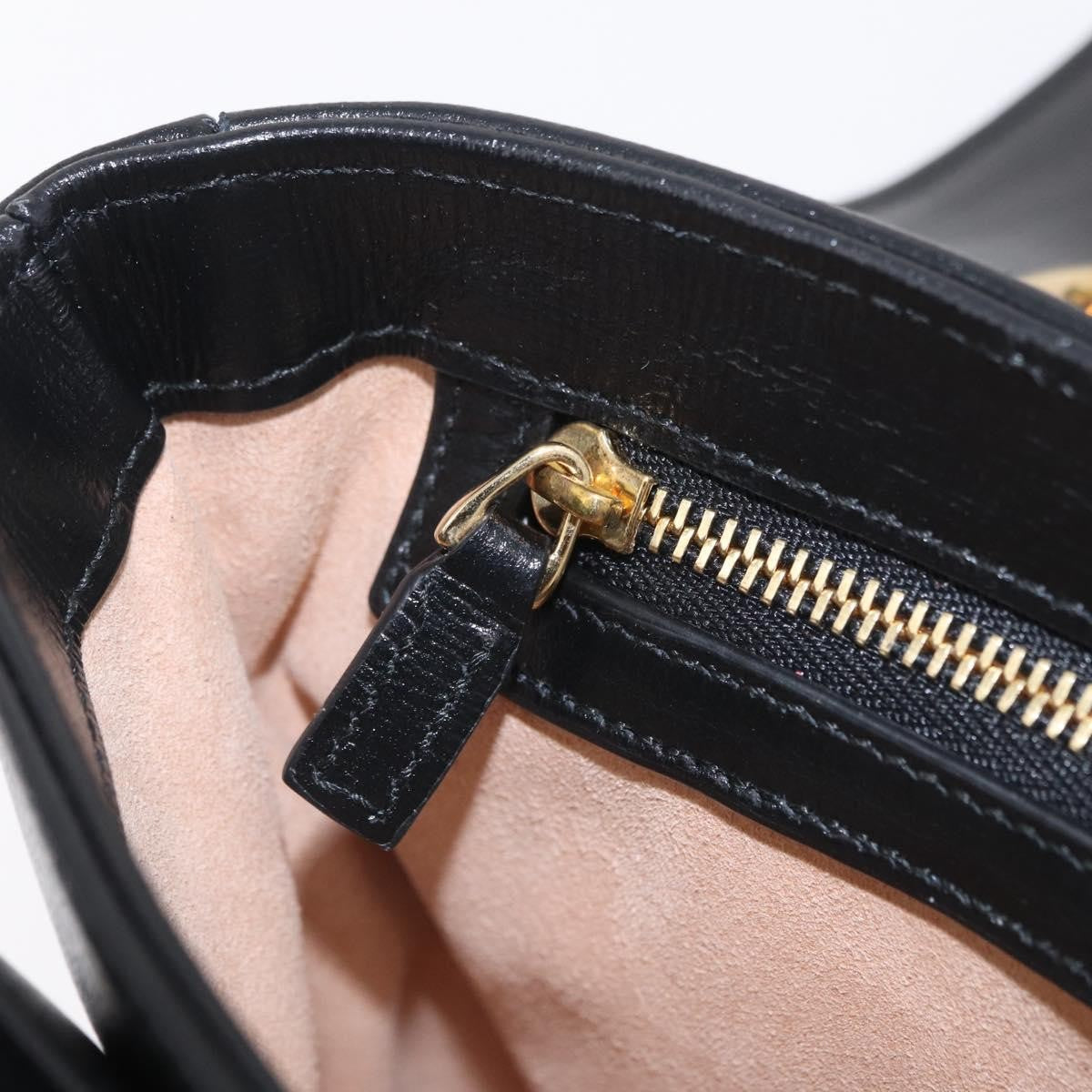 Gucci Marina Chain Flap Leather, Black, Leather, Shoulder Bag